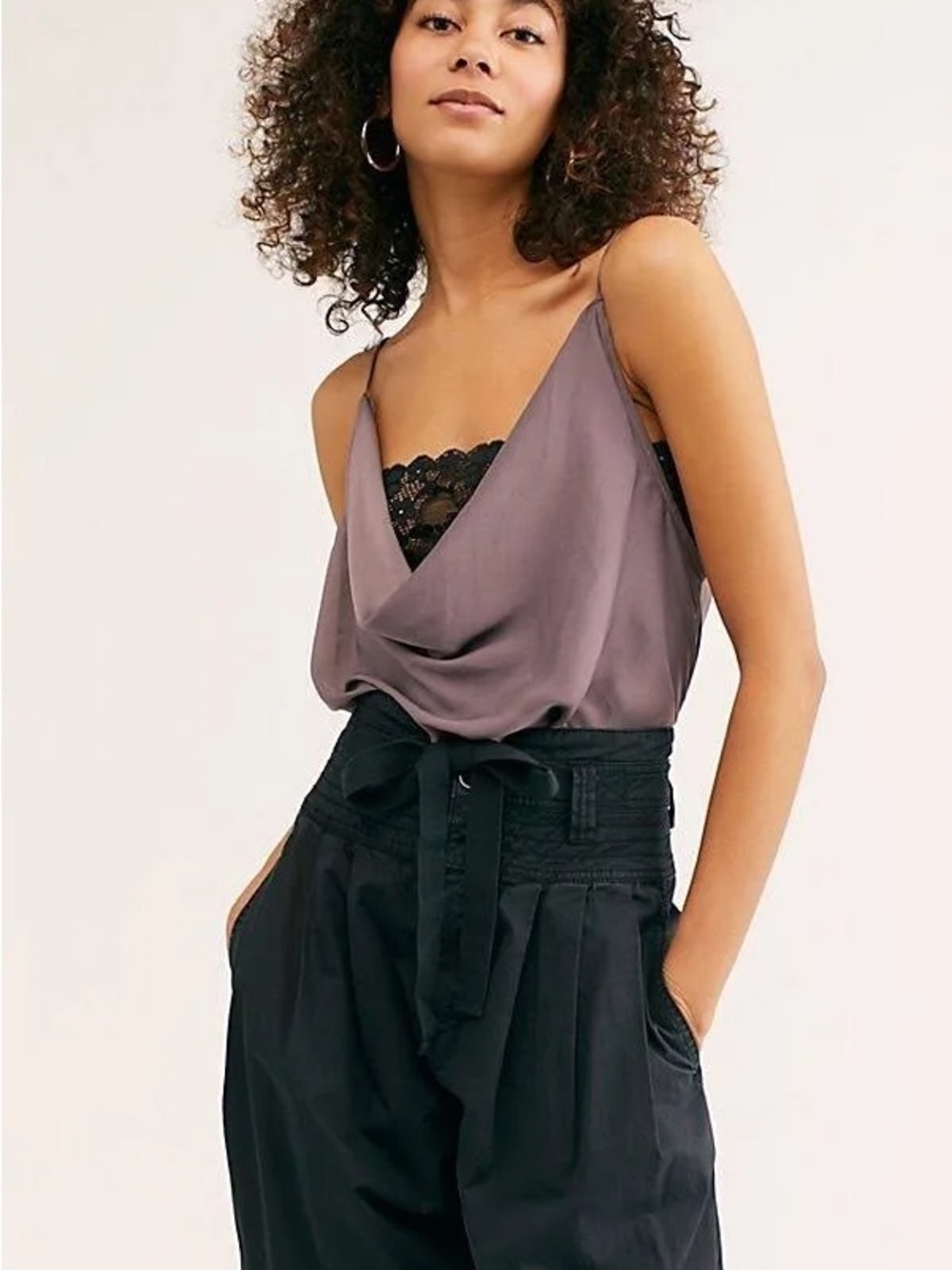 Free People Catching Cosmos Bodysuit Silky Draped with Lace Size Small
